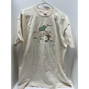 Vintage Fruit Of The Loom XL 100% Cotton Made In The USA Italia T-Shirt